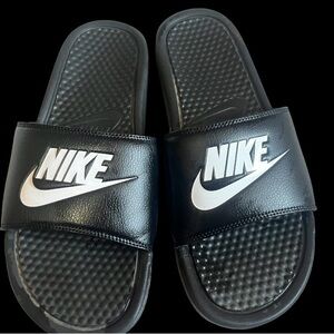 Nike Black and White Slide Sandals